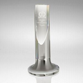 Diagonal Cut Silver & Crystal Cylinder Award